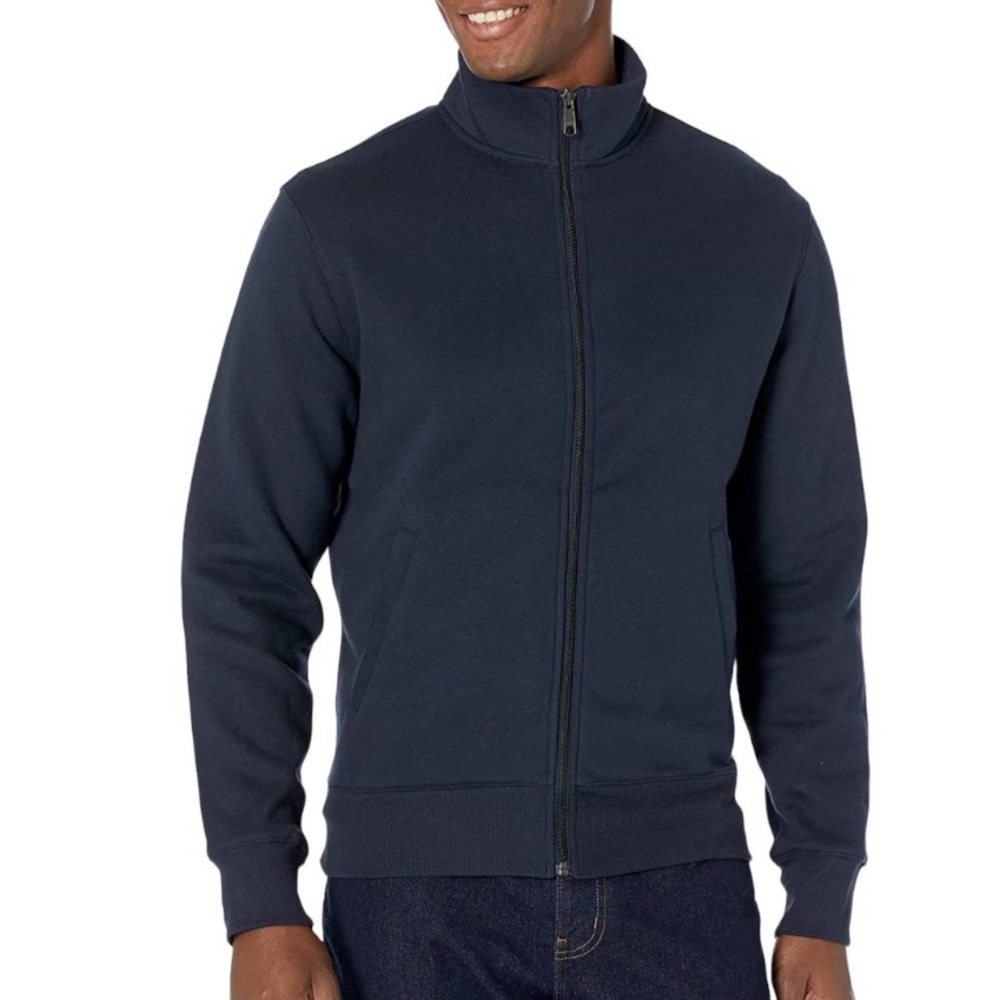 Amazon Essentials Men's Full-Zip Fleece Mock Neck Sweatshirt